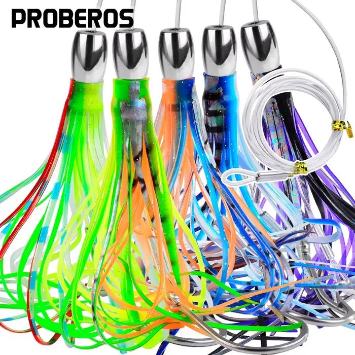 PROBEROS Leurres de pêche à la traîne de 7,8 pouces pour marlin, thon, dauphin, mahi, durado, wahoo, gros gibier, pêche en haute mer