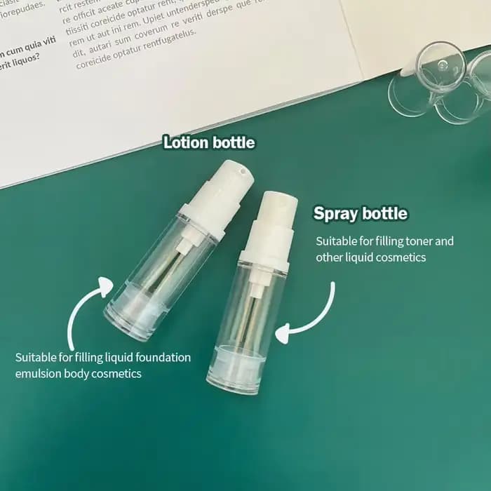 Bouteille à pompe à crème cosmétique transparente sans air