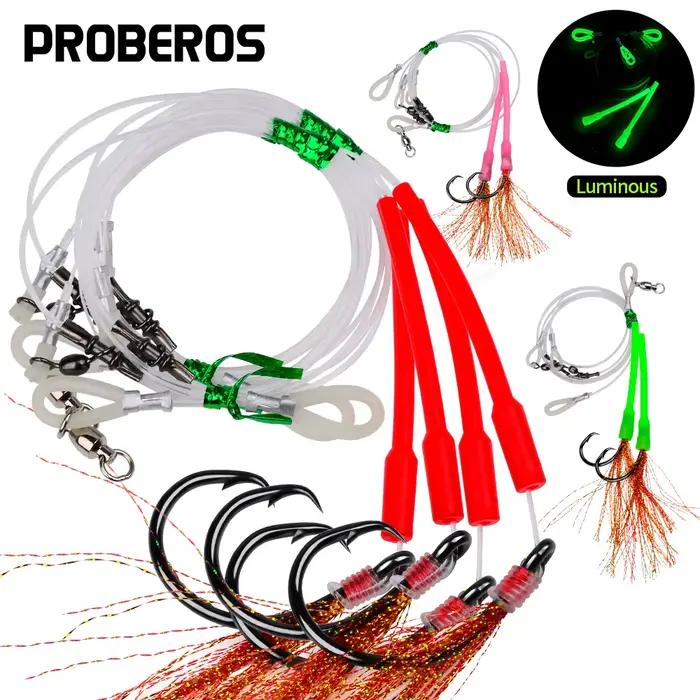 PROBEROS 2 pièces plate-forme de vivaneau de mer plates-formes de pêche pour la pêche au fond ligne de leader d'eau salée conception de fil pour une capture efficace de Halibu