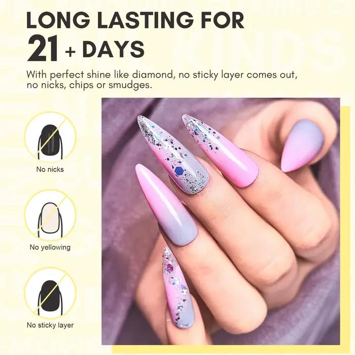 Ensemble de vernis gel Makartt, base et top coat, finition brillante sans résidu, gel base et top coat longue tenue, vernis gel pour lampe LED
