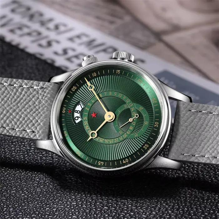 Montre pour hommes Red Star 40mm Premium avec mouvement mouette ST1716 calendrier étanche 3ATM montre mécanique automatique pour hommes