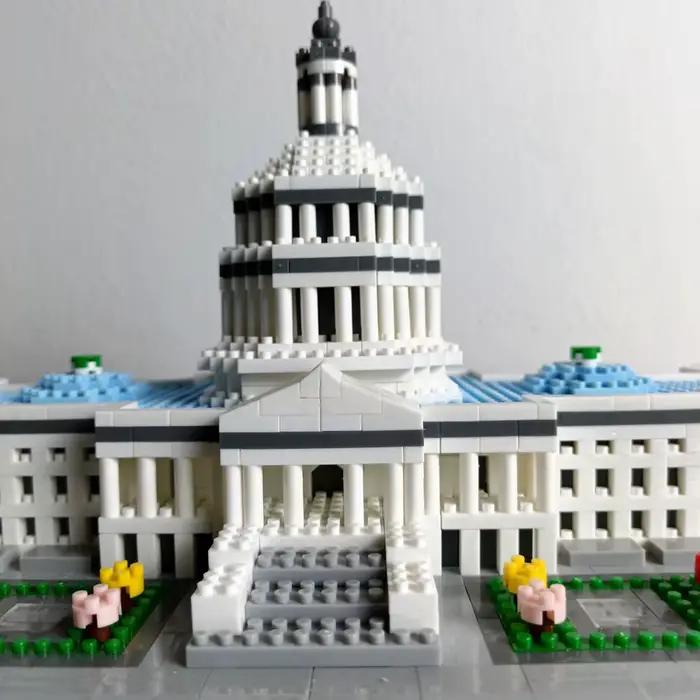 KNEW BUILT Capitol City Construction Maison Blanche Micro Blocs de Construction US Mini Architecture Adulte Enfants Jouets Assembler Des Briques