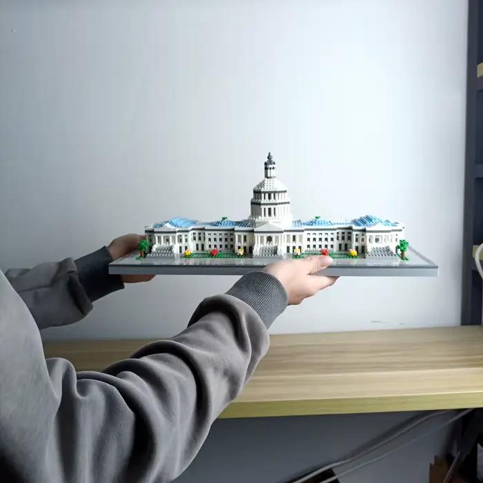 KNEW BUILT Capitol City Construction Maison Blanche Micro Blocs de Construction US Mini Architecture Adulte Enfants Jouets Assembler Des Briques