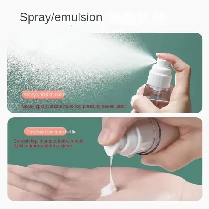 Bouteille à pompe transparente sans air pour crème cosmétique