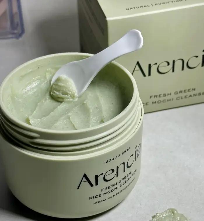 Crème nettoyante mochi au riz vert pour peaux mixtes et grasses nettoyage en profondeur amélioration de l'éclat de la peau occasions quotidiennes et spéciales
