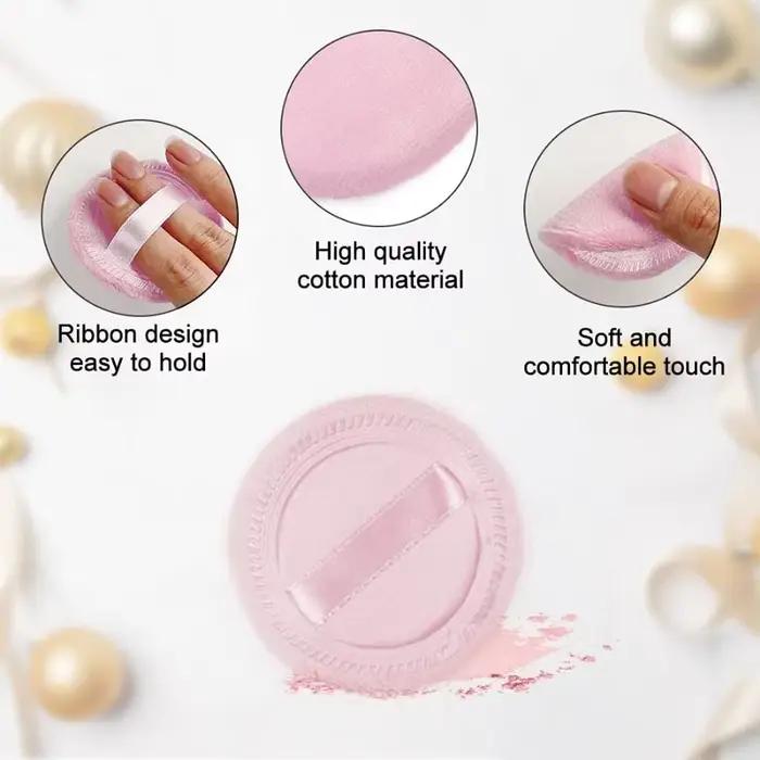 Houppettes en coton pour poudre cosmétique 5 pièces applicateur de fond de teint et de maquillage pour une application précise et soins de la peau occasions quotidiennes et spéciales