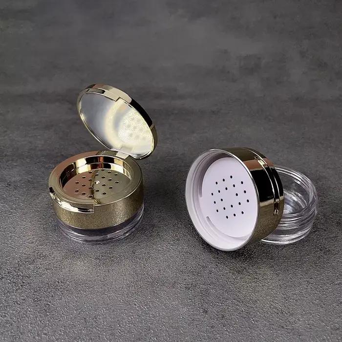 Boîte à poudre portable avec tamis miroir