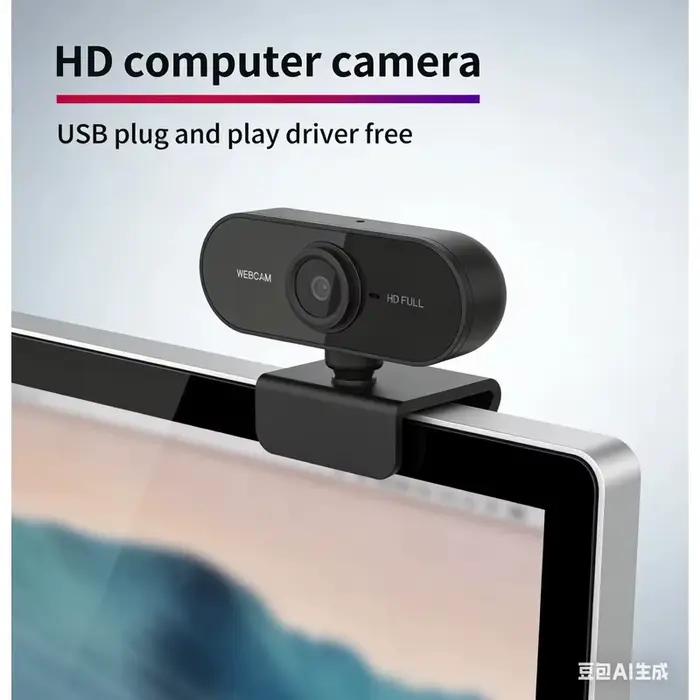 Webcam USB avec microphone, caméra d'ordinateur Plug and Play pour les appels vidéo, Zoom, Teams, streaming, compatible avec PC et Mac