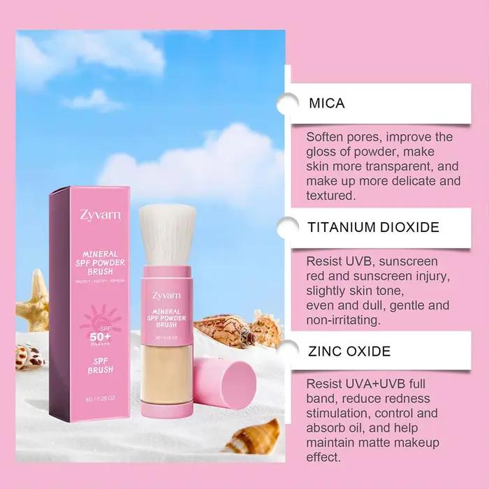 Poudre solaire minérale SPF50+ avec pinceau