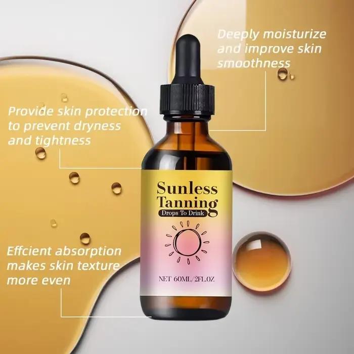 Healthy Glow Drops 60 ml - Formule de bronzage naturelle avec bêta-carotène et vitamines. Améliore le teint et le bien-être cutané.