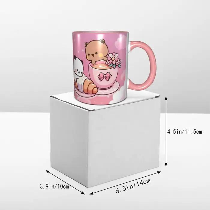 Tasses à thé, lait et café en céramique Bubu Dudu Peach et Goma, style DIY, motif dessin animé panda et ours