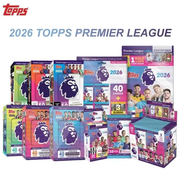 Cartes à collectionner officielles de la Premier League Topps 2026, cartes de signature de stars du football, cadeaux pour les fans