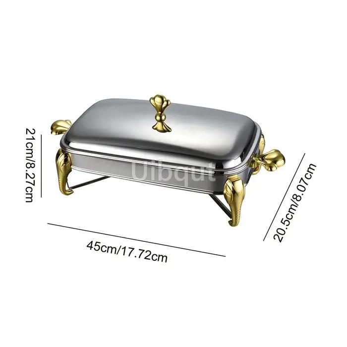Réchaud Buffet ensemble plat de service 2,4 l 2.9 en acier inoxydable Buffet plus chaud marmite détachable avec couvercle poignée événements cuisine