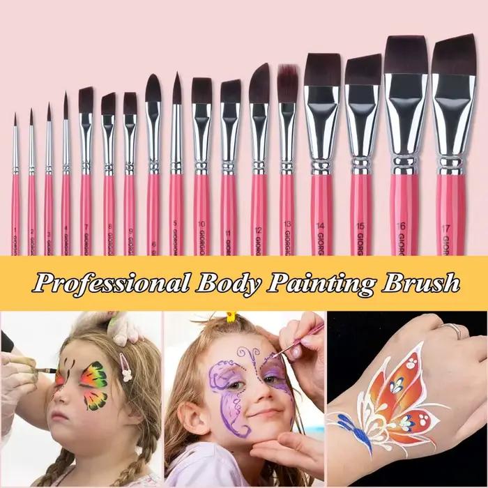 Peinture corporelle visage peinture d'art corporel professionnel manche en bois pinceaux ensemble multifonctionnel Durable aquarelle pinceaux Kits