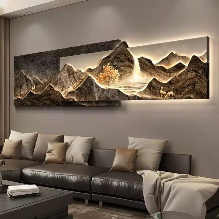 Lampe murale LED de luxe pour salon moderne, peinture décorative, luminaire paysager suspendu pour canapé, appareil électroménager.
