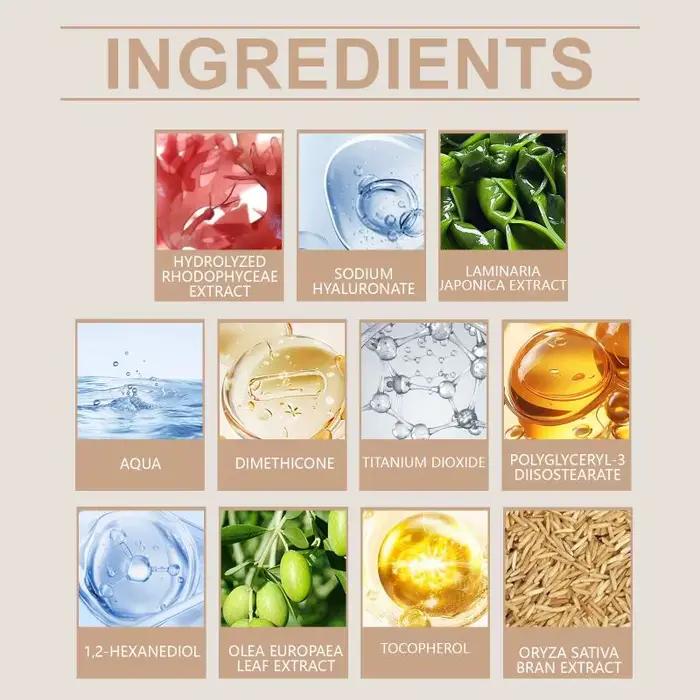 Fond de teint liquide correcteur hydratant et éclaircissant pour le visage