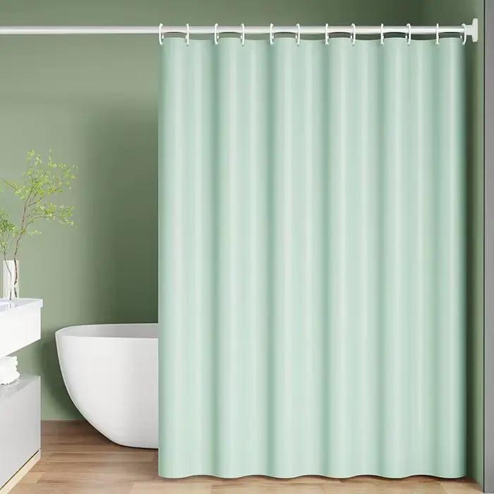 Rideau de douche uni, rideaux de salle de bain de différentes couleurs, résistant à l'eau, simple avec crochets, couleurs pures, tissu PEVA pour toilettes