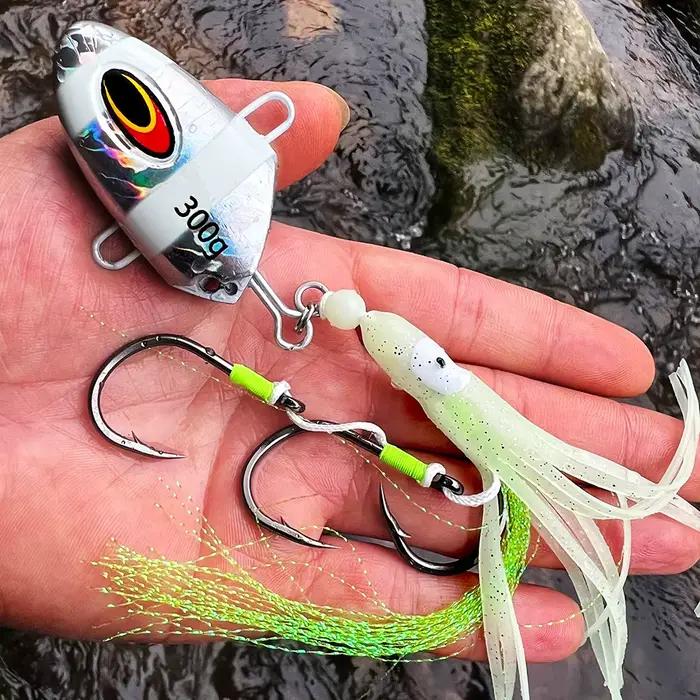 PROBEROS métal JIG lueur lente gabarits leurre 100g-300g plate-forme de calmar appât de pêche en haute mer mer mal de mer poisson à voile leurre appât inférieur