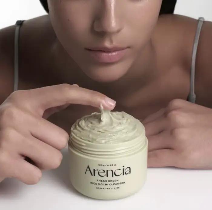Crème nettoyante mochi au riz vert pour peaux mixtes et grasses nettoyage en profondeur amélioration de l'éclat de la peau occasions quotidiennes et spéciales