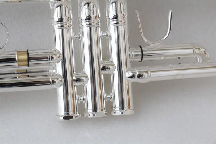 Trompettes haut de gamme en Si bémol, instruments en cuivre professionnels, trompette argentée pour les performances sur scène.