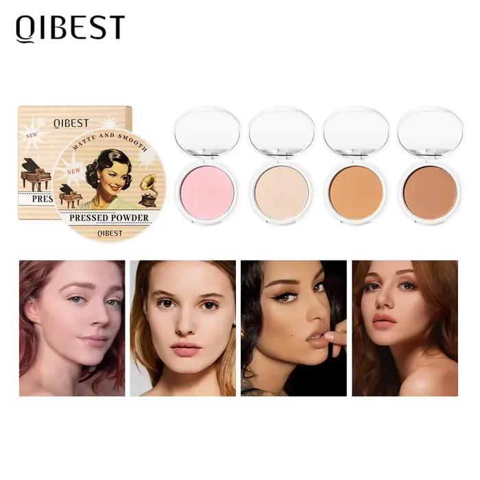 Poudre pressée QIBEST, poudre fixante pour le visage