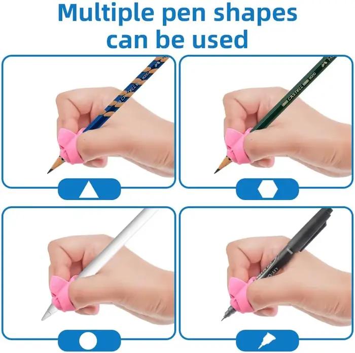 Lot de 4 correcteurs de prise de stylo en caoutchouc souple pour l'écriture, aide à la posture et à la correction de l'écriture manuscrite