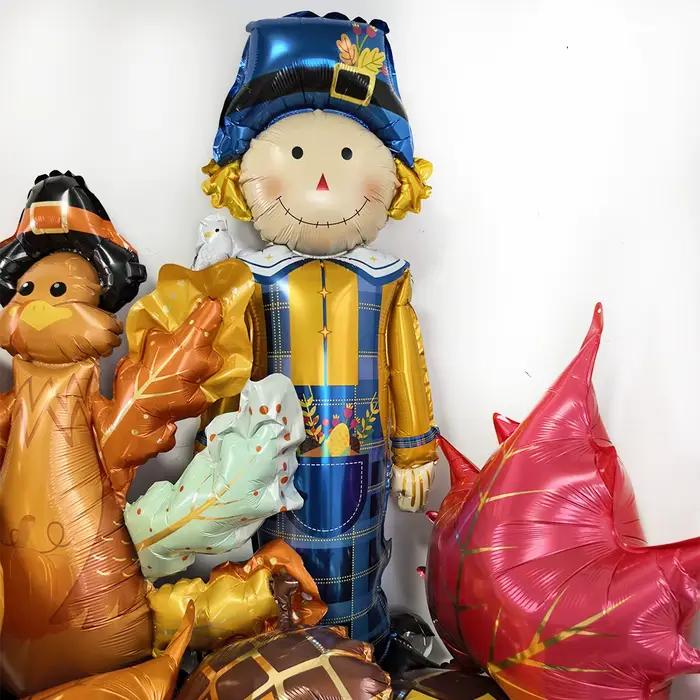 Ballons en aluminium, dessin animé mignon, écureuil, noisette, champignon, escargot, feuille d'érable, fournitures de décoration pour fête de Thanksgiving, cadeaux pour enfants