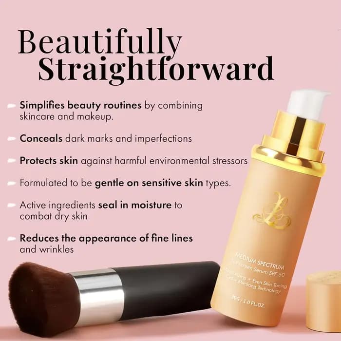2025 Forever Bloom Inspired Fond de teint liquide 4 en 1 Couverture moyenne hydratante avec SPF50+