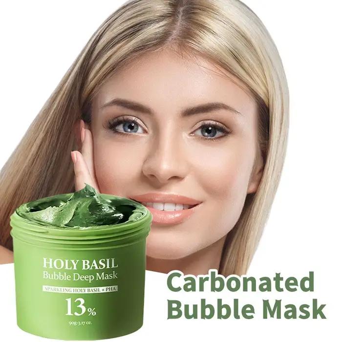 Masque profond à bulles de basilic sacré