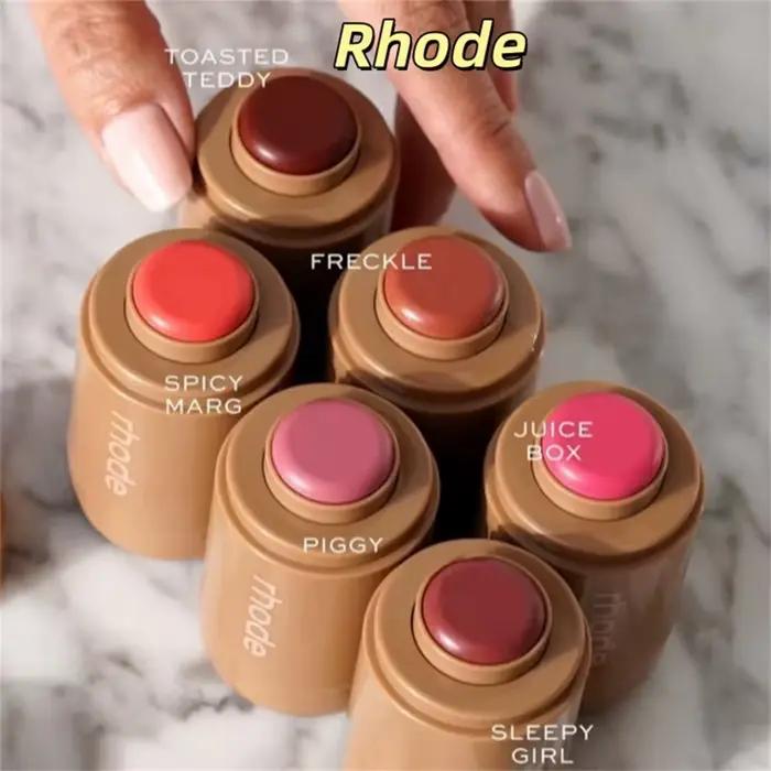 Rhode Pocket Blush Lip Stick ensemble de maquillage hydratant pour les lèvres et les joues rouge naturel crème blush facile à appliquer intense couleur pour femmes occasions spéciales