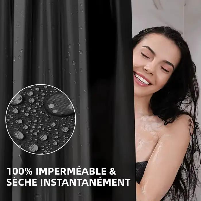 Rideau de douche imperméable pour baignoire 180x180cm Rideau de salle de bain avec aimants Rideau de douche en plastique résistant à la moisissure