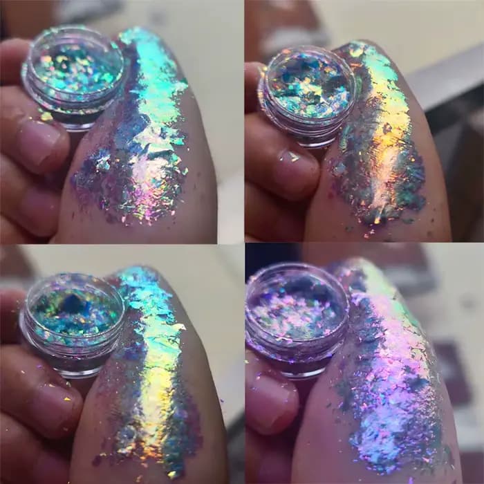 Poudre d'Opale – Paillettes Iridescentes Effet Caméléon Aurore