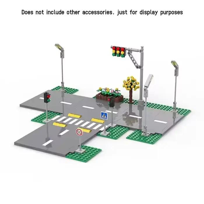 City Road Street – blocs de construction de plaques de base, briques, Base de croisement piétons, Compatible avec les jouets Puzzle Leduo 60301 69915 71772