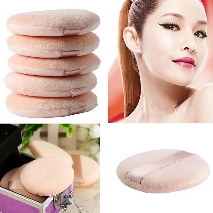 Bouffée ronde de fond de teint en poudre pour le visage