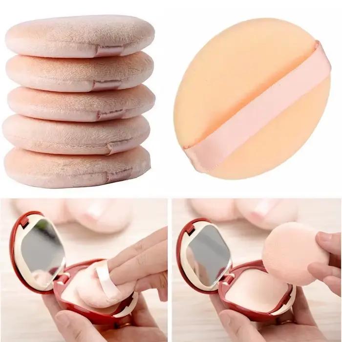Bouffée ronde de fond de teint en poudre pour le visage