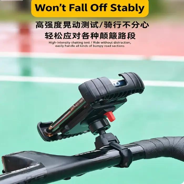 Support de téléphone portable universel rotatif à 360°, stable et réglable, pour moto, VTT, vélo de route.