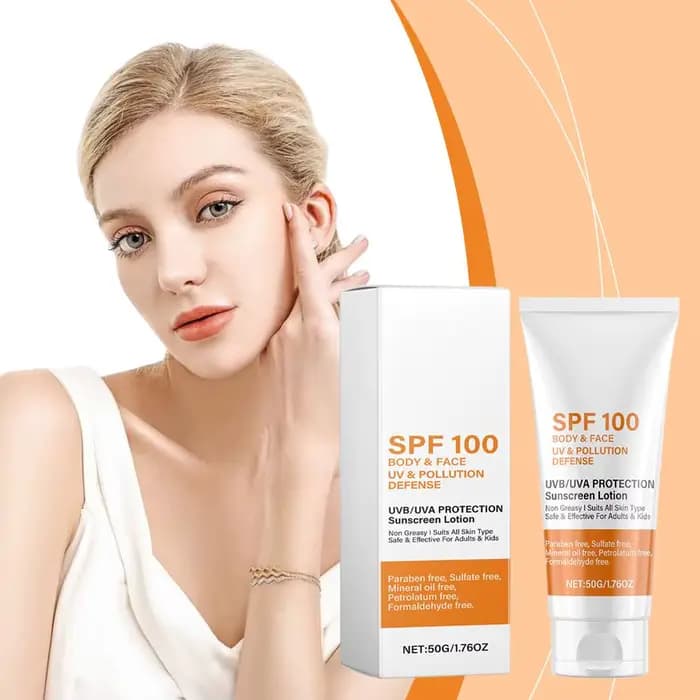 Lotion solaire SPF100 pour le visage et le corps