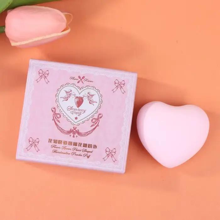 1 pièce Houpette à poudre en forme de cœur avec nœud