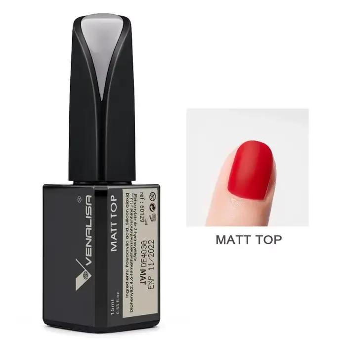 VENALISA 15ml Vernis à ongles gel haute brillance, base et top coat, durcissable aux LED/UV, longue tenue, sans résidu, pour manucure professionnelle