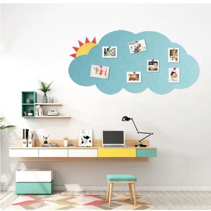 Planche en feutre colorée, autocollant mural de fond d'exposition de maternelle, nuage, Photo auto-adhésive, œuvre d'art, décoration de chambre d'enfant