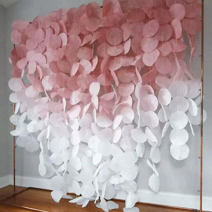 Guirxiété Murale en Papier Crêpe Dégradé Rond, Fournitures de ixd'Anniversaire et de Mariage, Décoration à Faire Soi-Même