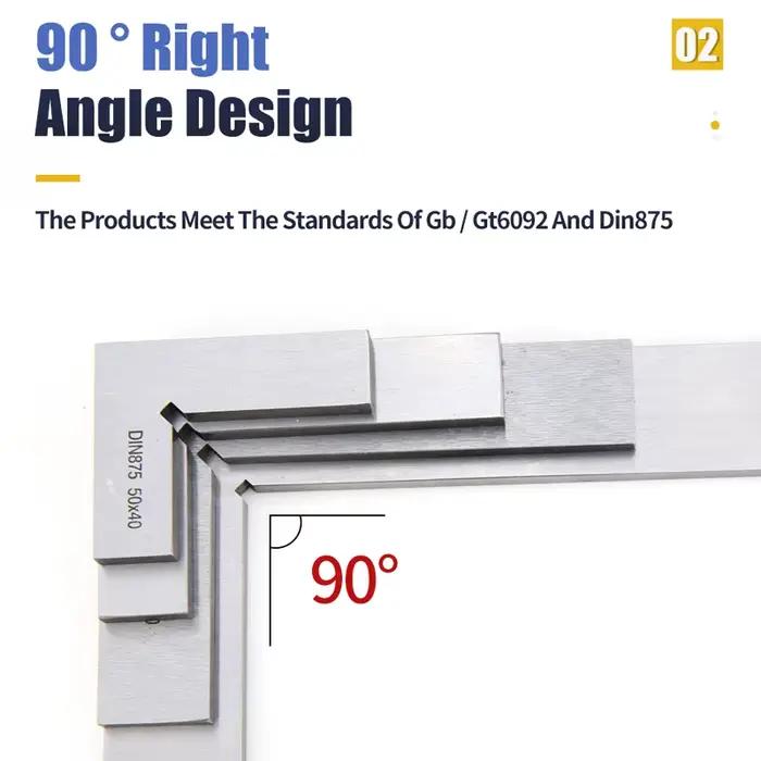 Règle carrée à bord plat à 90 degrés, outil de mesure d'angle métallique carré de menuiserie, outils carrés multi-carpenterie pour le travail du bois, essayez le carré