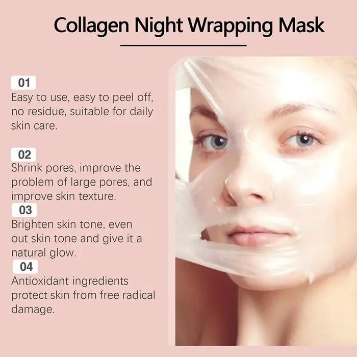 Masque facial décollable au collagène pour la nuit