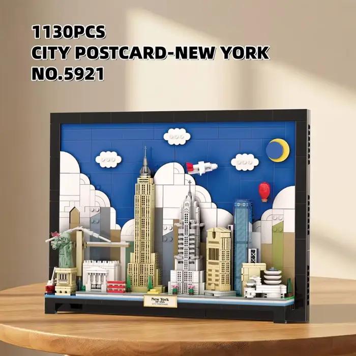 Blocs de construction CITY POSTCARD-NEW YORK, 1101 pièces, modèle d'architecture 5921, briques à assembler, jouets éducatifs pour enfants et adultes, cadeaux
