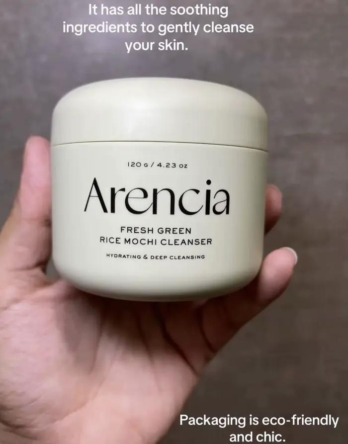 Crème nettoyante mochi au riz vert pour peaux mixtes et grasses nettoyage en profondeur amélioration de l'éclat de la peau occasions quotidiennes et spéciales