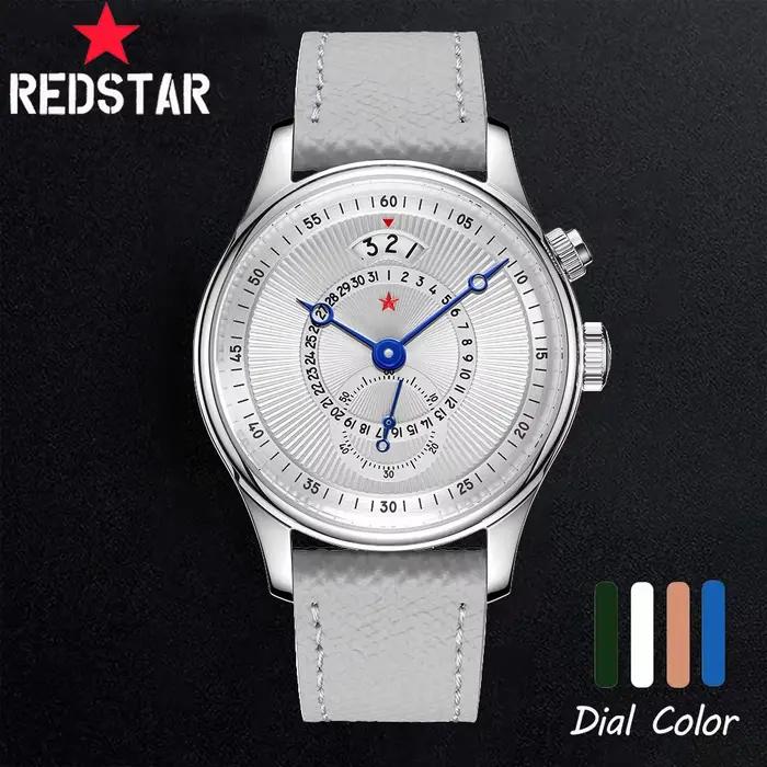 Montre pour hommes Red Star 40mm Premium avec mouvement mouette ST1716 calendrier étanche 3ATM montre mécanique automatique pour hommes
