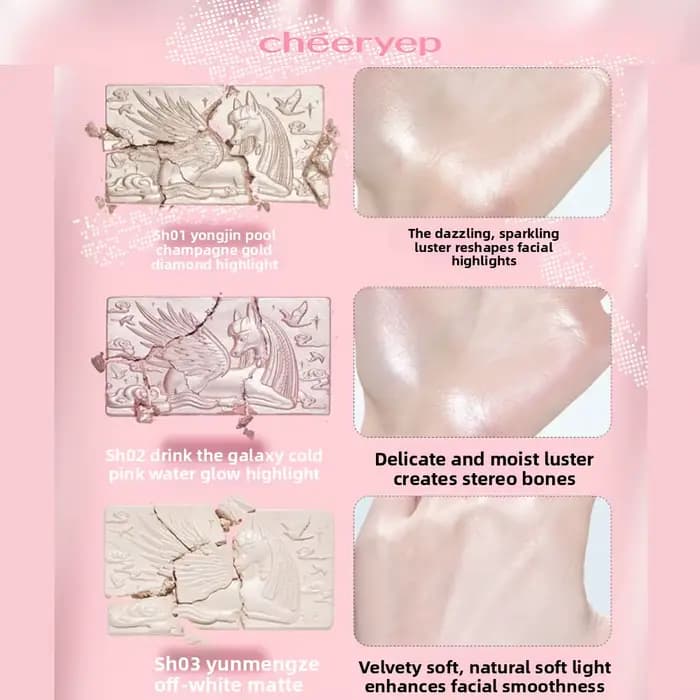 Ensemble de maquillage en poudre Chéeryep : illuminateur