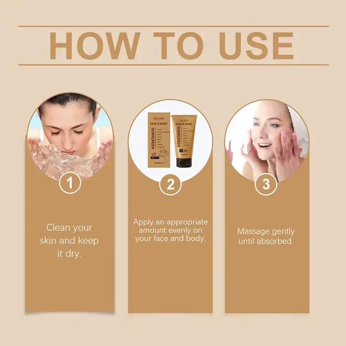 Crème solaire minérale naturelle SPF50 Boeuf suif de bœuf Suncreen Face Hydratant Sollow Zinc Sun Protection Cream for