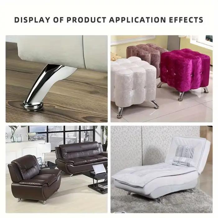 Pieds de base pour meubles, adaptés aux chaises, aux tabourets, aux armoires et aux pieds d'armoire de table de canapé et livrés avec 16 vis d'installation