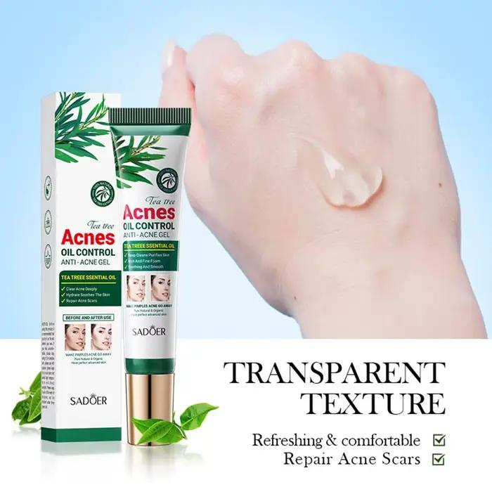 SADOER arbre à thé crème anti-acné contrôle de l'huile GEL